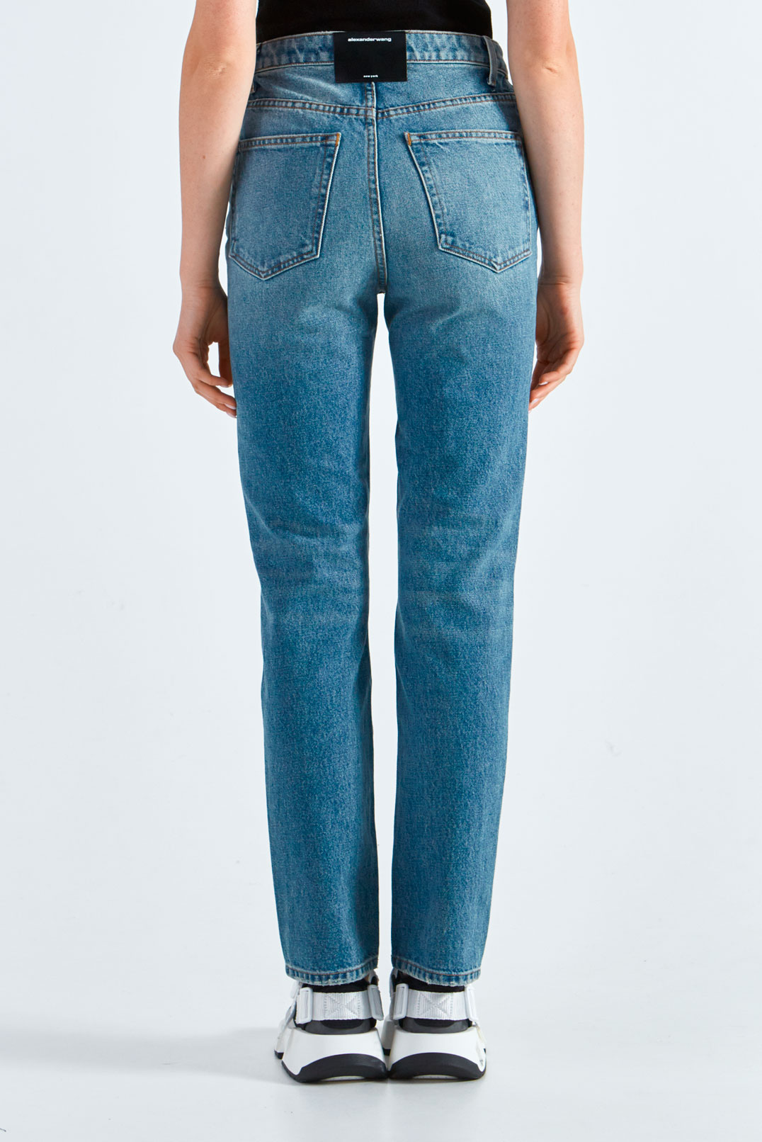 Укорочені джинси з потертостями ALEXANDER WANG ALWd29011