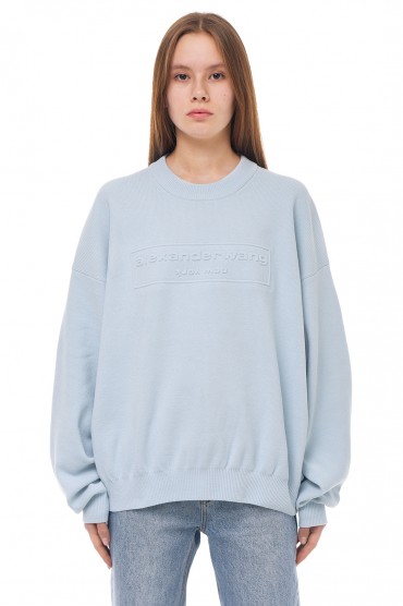 Купить оригинал Светр oversize з логотипом ALWp23008 от бренда ALEXANDER WANG Светр oversize з логотипом ALEXANDER WANG ALWp23008