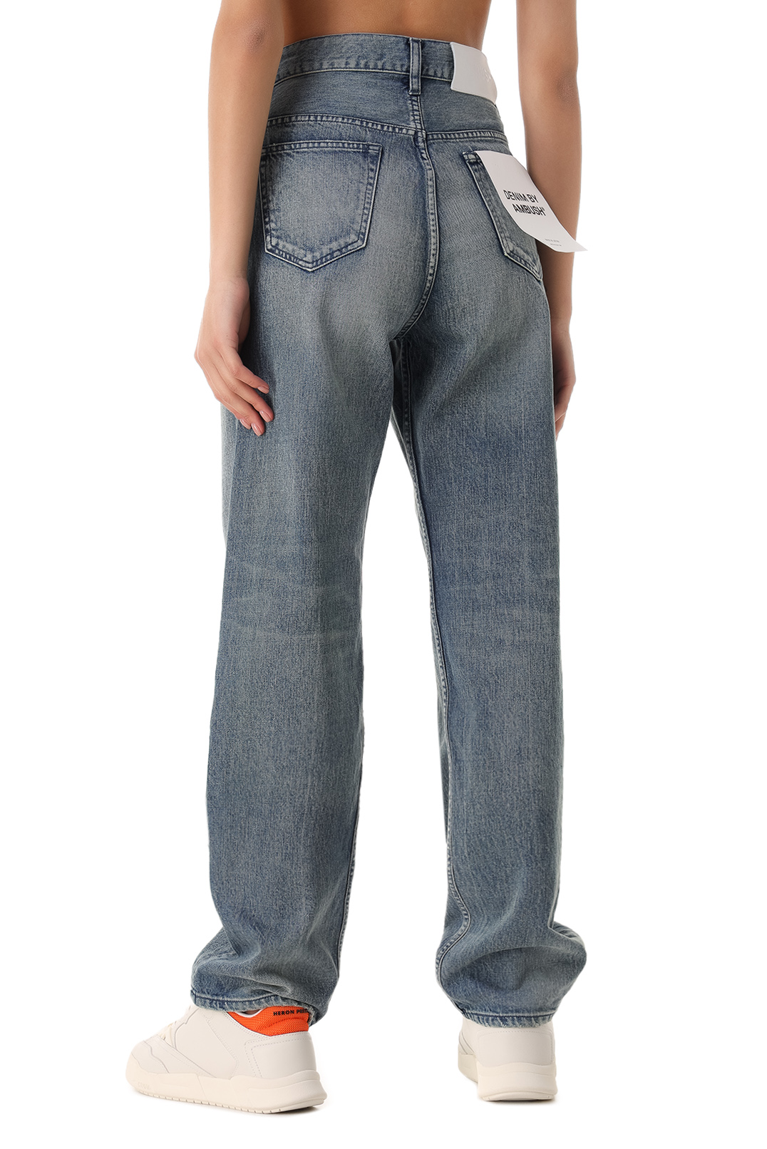 Подовжені джинси з ефектом потертостей AMBUSH AMB21020