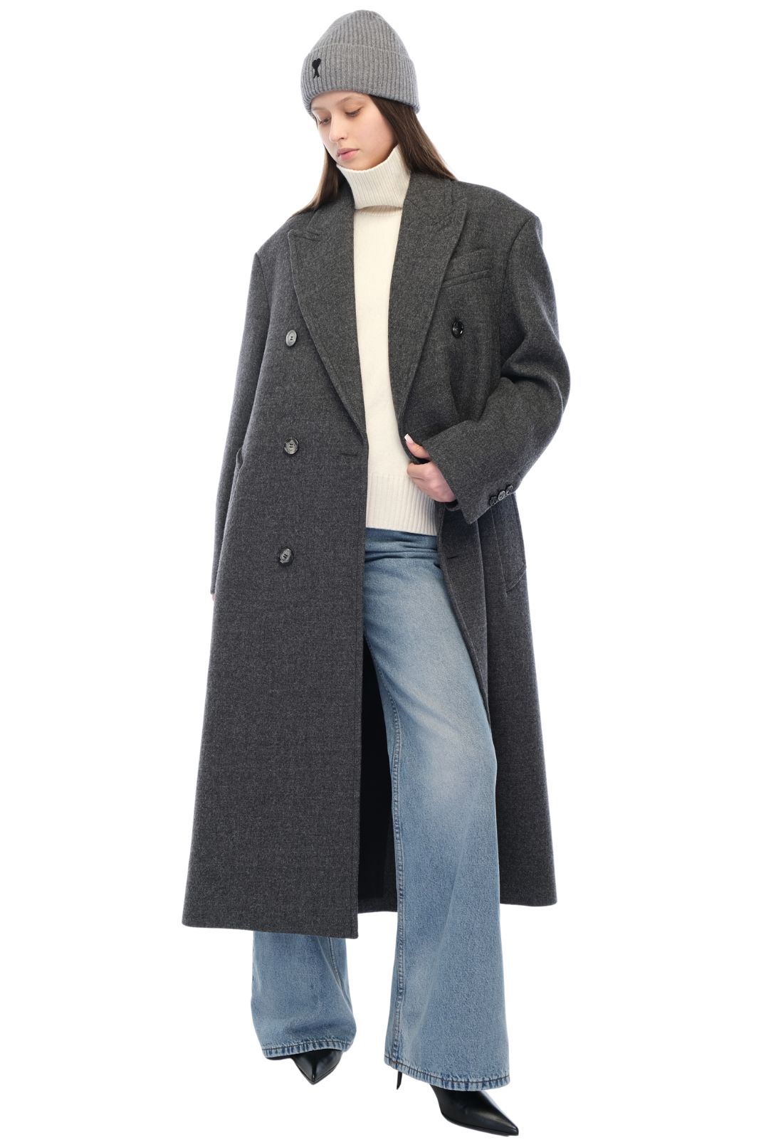 Двобортне пальто AMI PARIS AMIw26003
