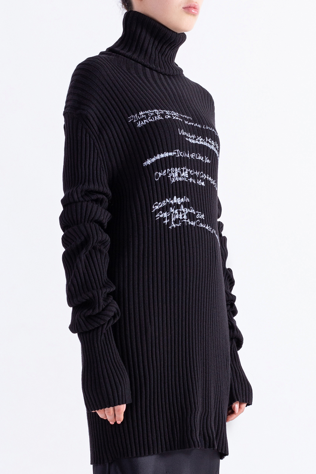 Подовжений светр в рубчик ANN DEMEULEMEESTER AND29003