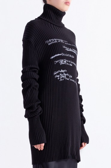 Подовжений светр в рубчик ANN DEMEULEMEESTER AND29003