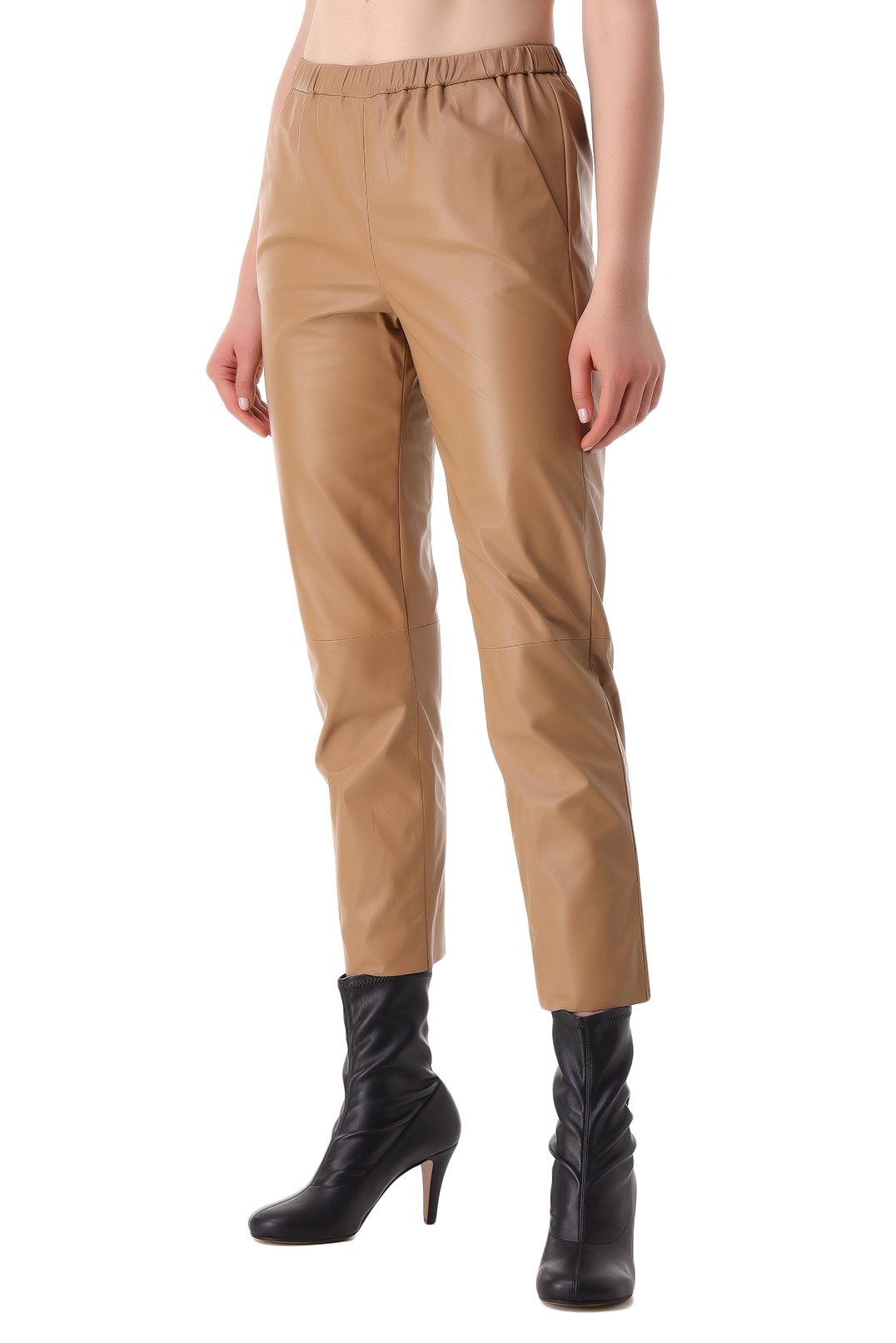 Укороченные кожаные брюки DROME DRM21002
