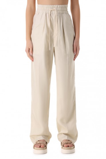 Удлиненные брюки с эластичным поясом ETOILE ISABEL MARANT ETOI12019 