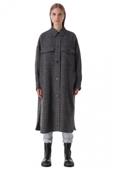 Пальто oversize в гусиную лапку ETOILE ISABEL MARANT ETOI21016 