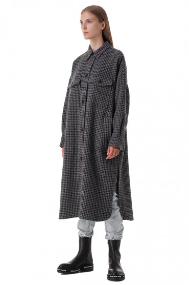 Пальто oversize в гусиную лапку ETOILE ISABEL MARANT ETOI21016 