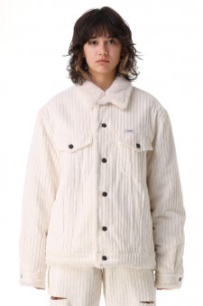 Вельветова куртка-сорочка на еко-хутрі