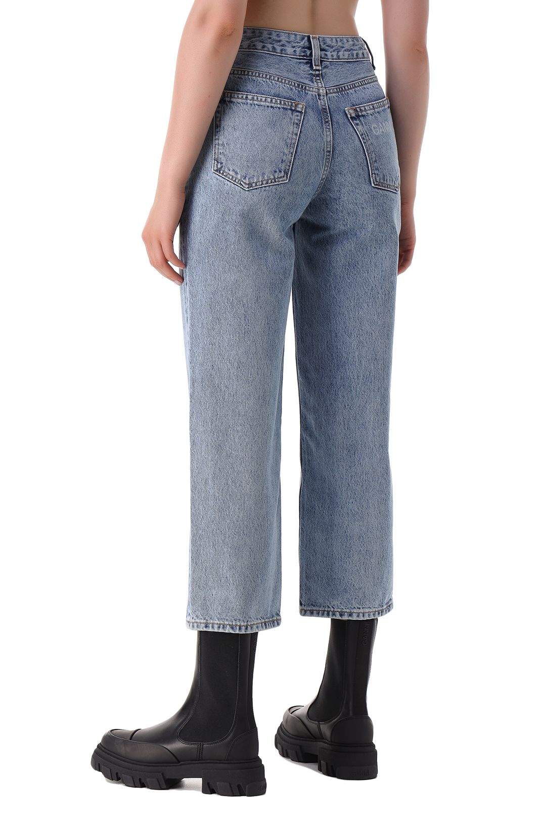 Укороченные джинсы GANNI GANp21011
