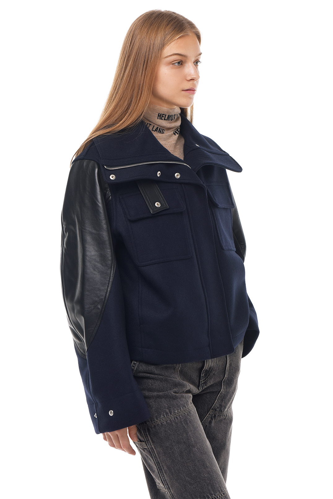 Куртка зі шкіряними деталями HELMUT LANG HL23003
