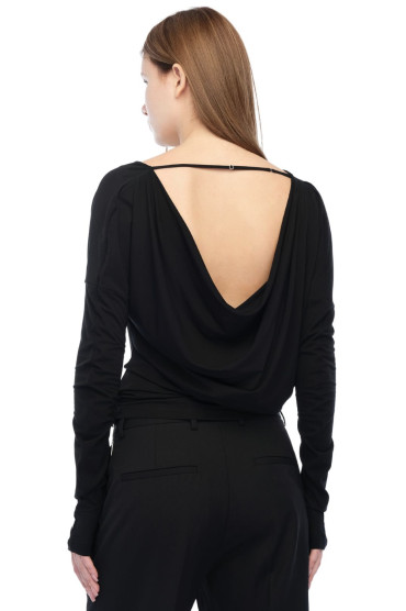 Купить оригинал Лонгслів із драпіруванням HL26005 от бренда HELMUT LANG Лонгслів із драпіруванням HELMUT LANG HL26005