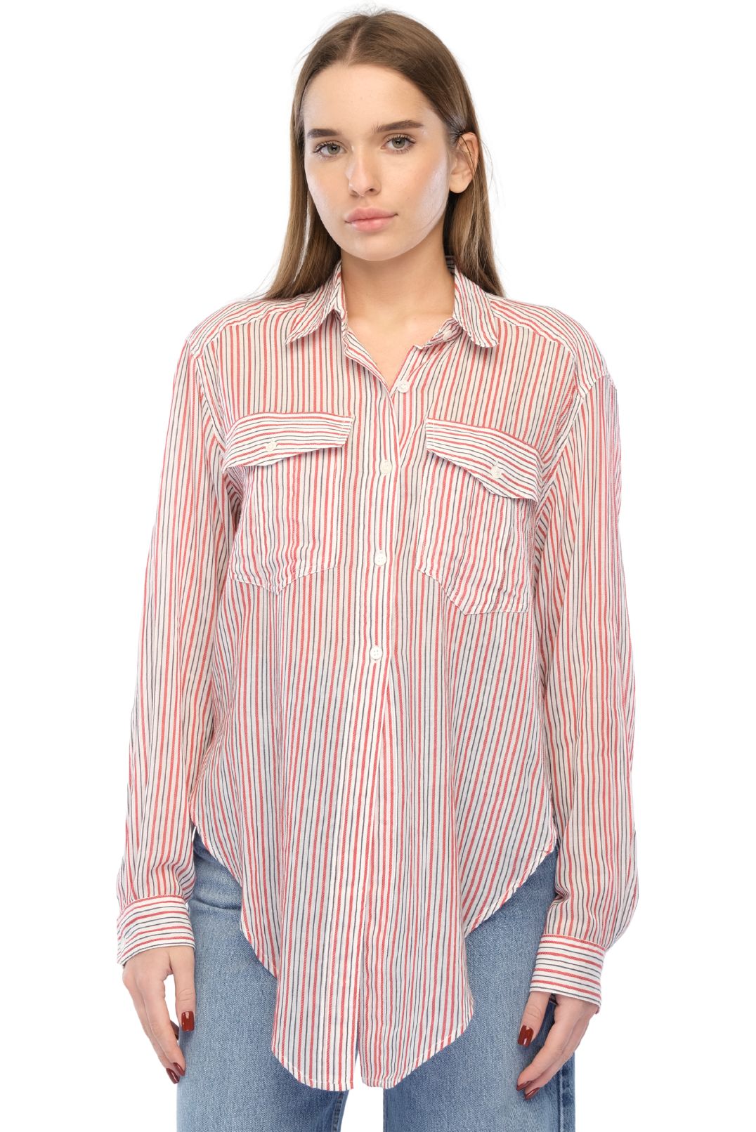 Сорочка в смужку ISABEL MARANT ISB16001