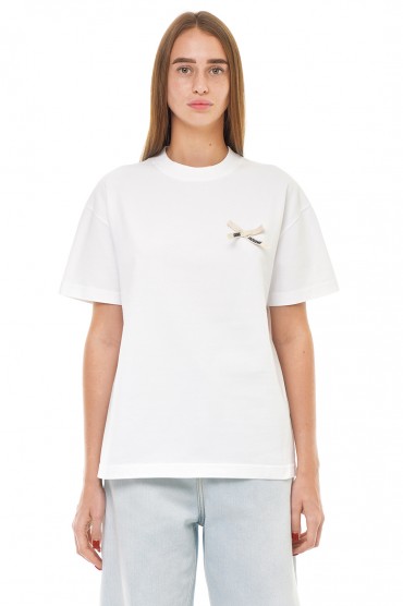 Купить оригинал Футболка з логотипом JACw23013 от бренда JACQUEMUS Футболка з логотипом JACQUEMUS JACw23013