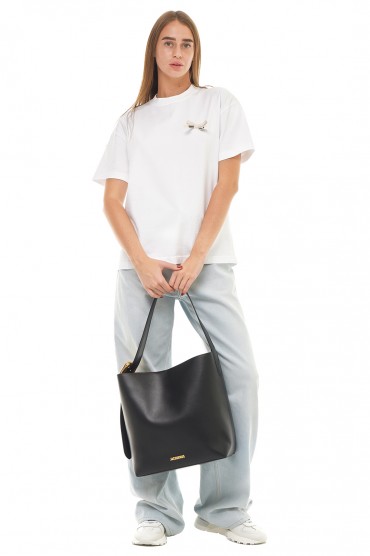 Купить оригинал Футболка з логотипом JACw23013 от бренда JACQUEMUS Футболка з логотипом JACQUEMUS JACw23013