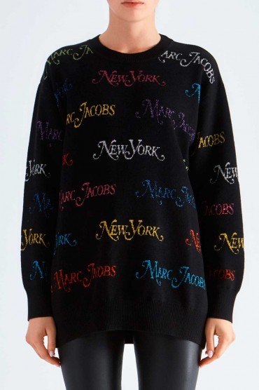 Светр oversize в логотипах MARC JACOBS MJp29006