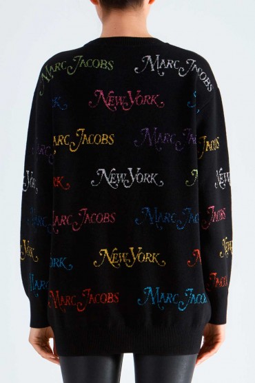 Светр oversize в логотипах MARC JACOBS MJp29006
