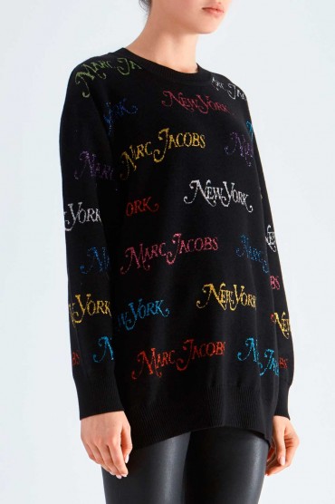Светр oversize в логотипах MARC JACOBS MJp29006