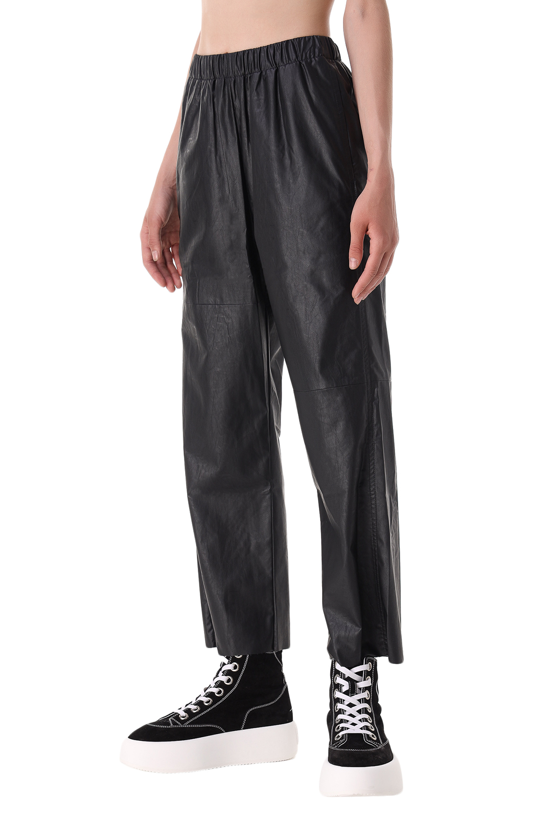 Вкорочені брюки з еко-шкіри MM6 MAISON MARGIELA MM621014