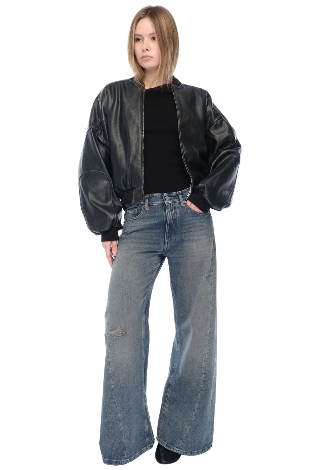 Бомбер з еко-шкіри MM6 MAISON MARGIELA MM6w26020