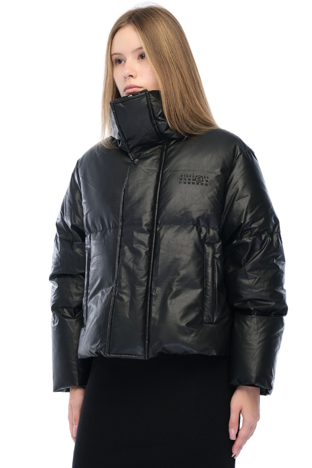 Пуховик з еко-шкіри MM6 MAISON MARGIELA MM6w26021