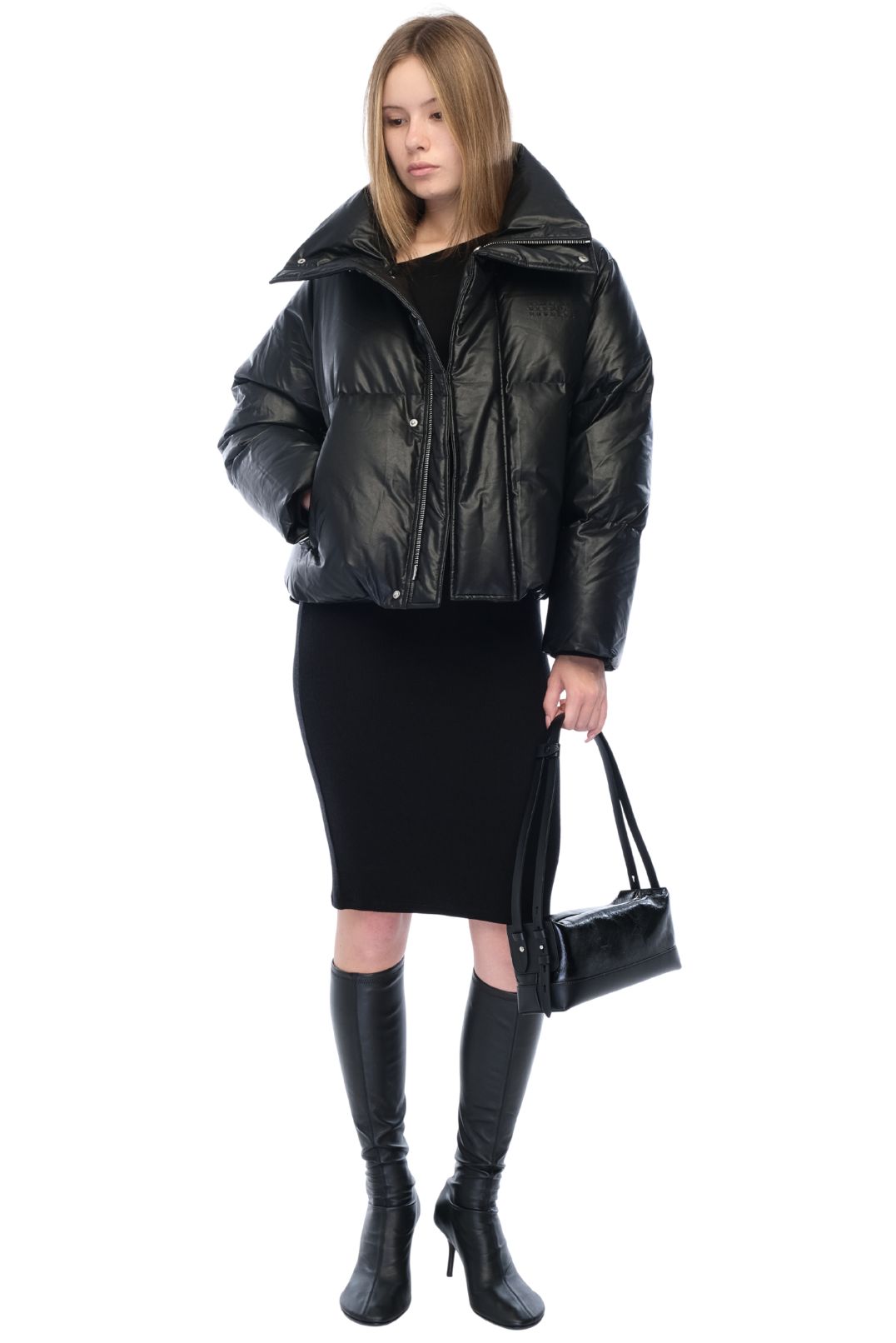 Пуховик з еко-шкіри MM6 MAISON MARGIELA MM6w26021