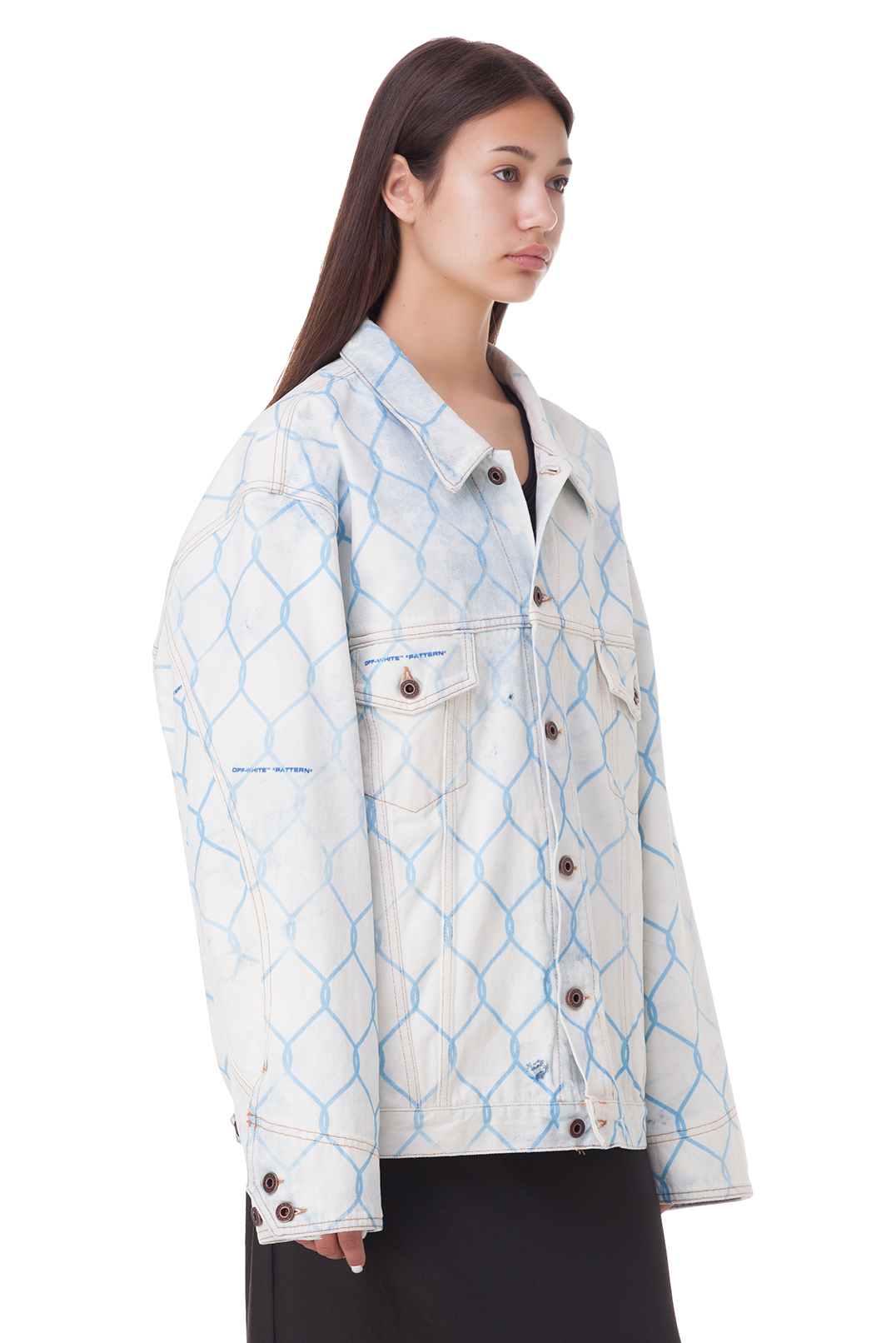 Джинсова куртка oversize з принтом OFF-WHITE OWm10021