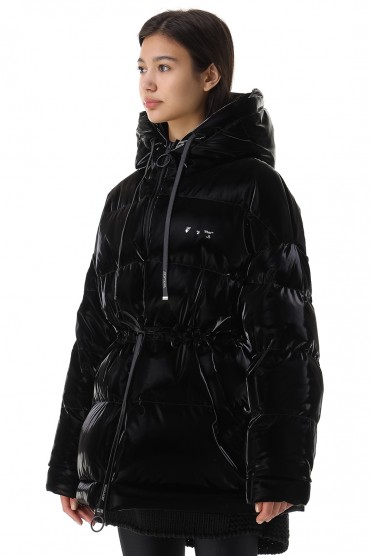 Лакований пуховик з капюшоном OFF-WHITE OWw21040