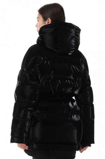 Лакований пуховик з капюшоном OFF-WHITE OWw21040