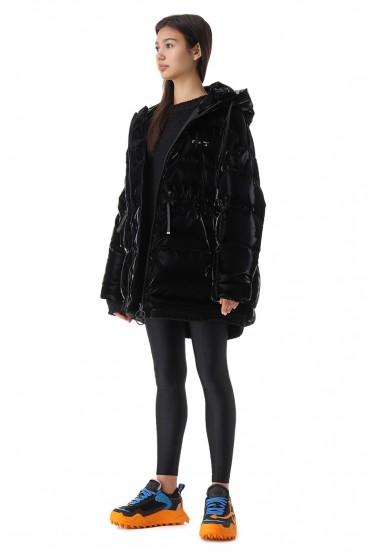 Лакований пуховик з капюшоном OFF-WHITE OWw21040