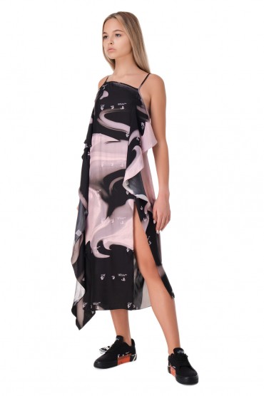 Асиметрична сукня з принтом OFF-WHITE OWwp11021