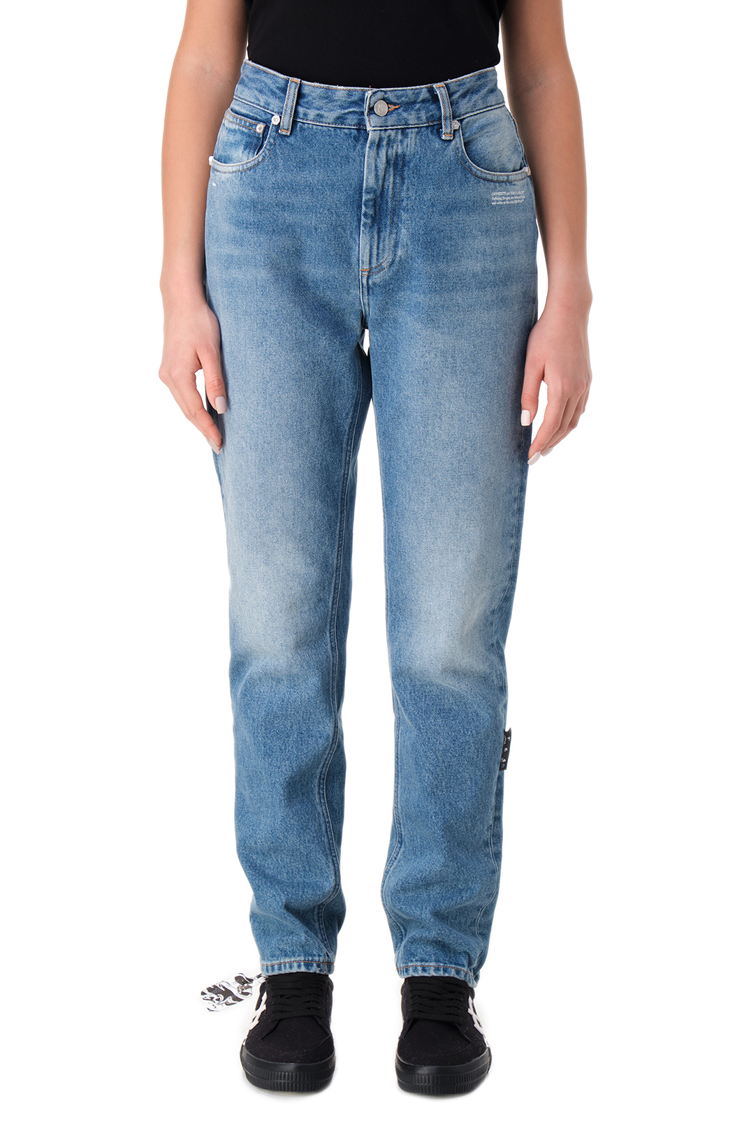 Подовжені джинси з ефектом потертостей OFF-WHITE OWwp11036