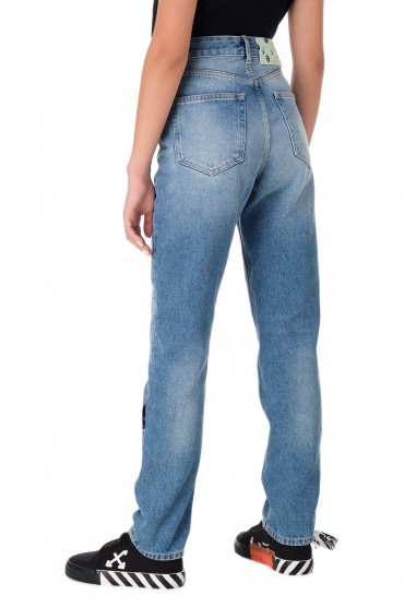 Подовжені джинси з ефектом потертостей OFF-WHITE OWwp11036