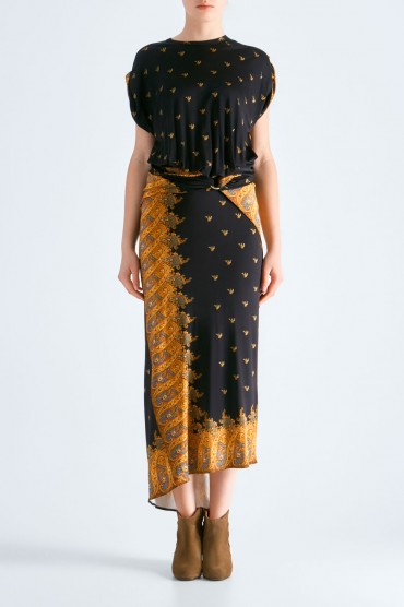 Асимметричное платье с принтом PACO RABANNE PRw19005
