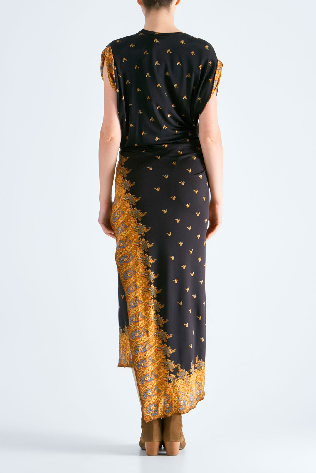 Асимметричное платье с принтом PACO RABANNE PRw19005