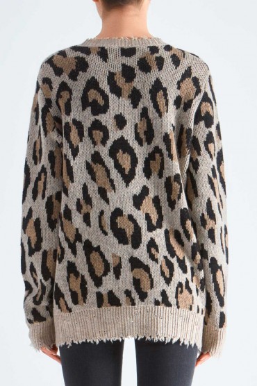Леопардовий светр oversize R13 R1329004