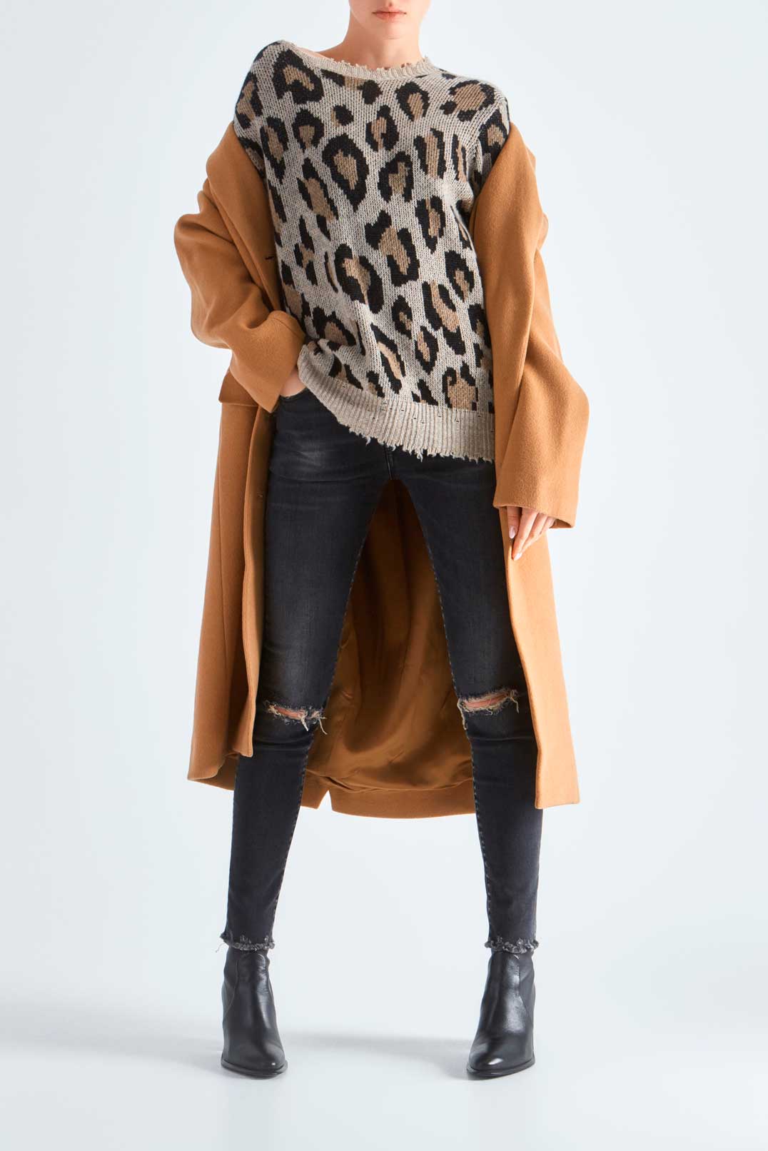 Леопардовий светр oversize R13 R1329004