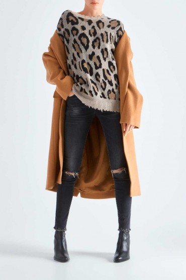 Леопардовий светр oversize R13 R1329004