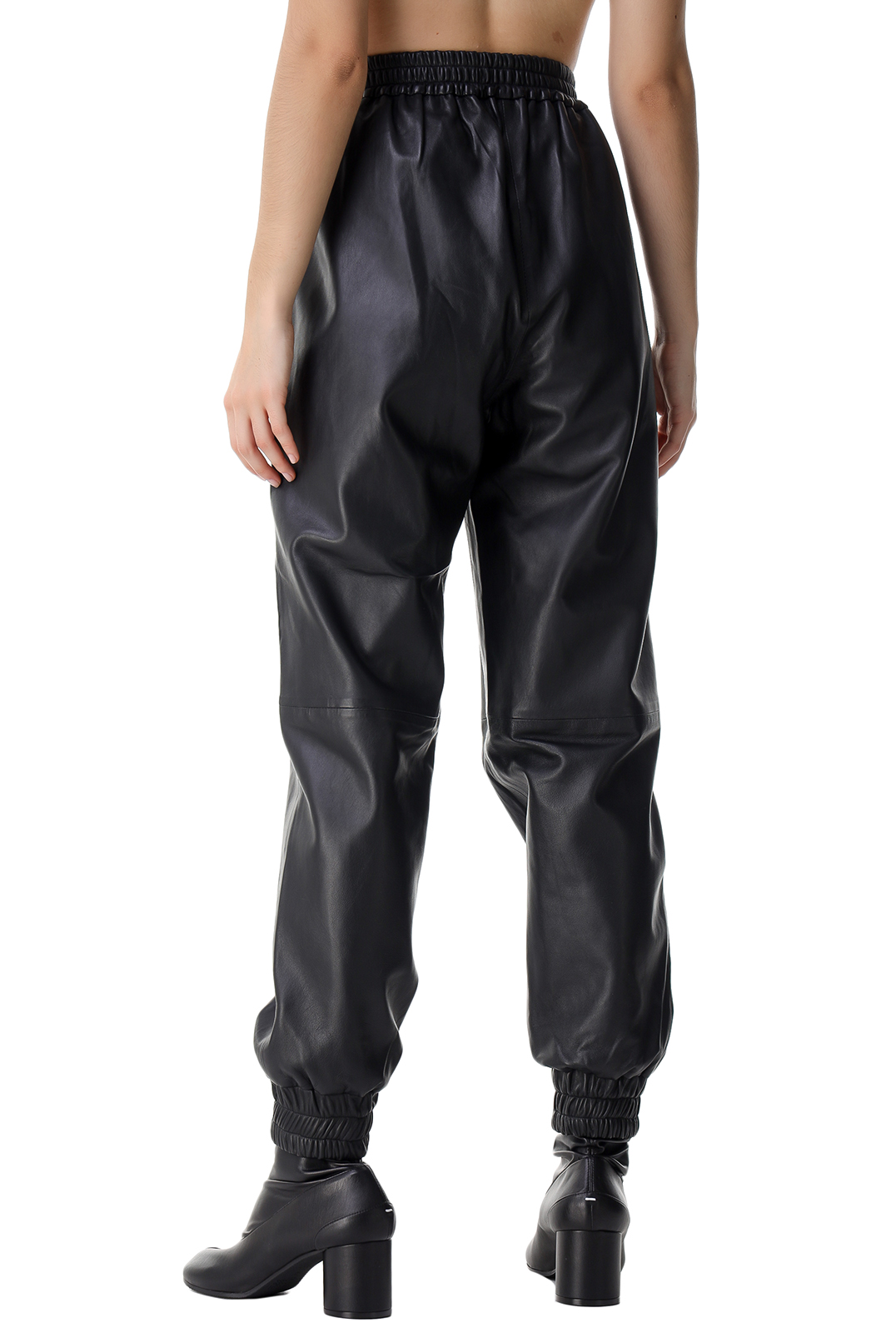 Кожаные брюки с эластичным поясом REMAIN REM21012