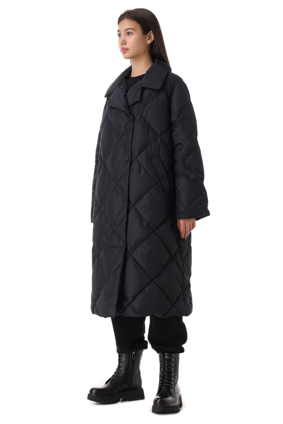Двубортное стеганое пальто на пуху REPLUME REP21006