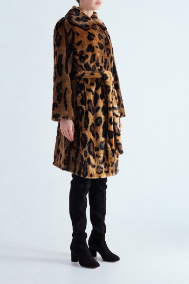 Леопардове пальто з еко хутра STAND STUDIO STND29006