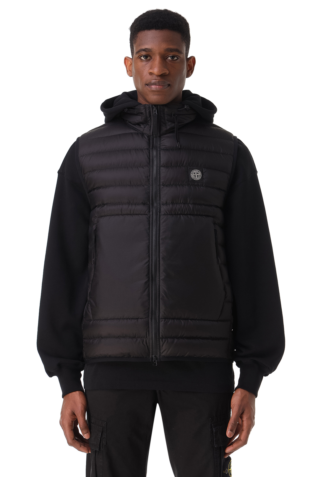 Жилет на пуху з потайним капюшоном STONE ISLAND STm12043