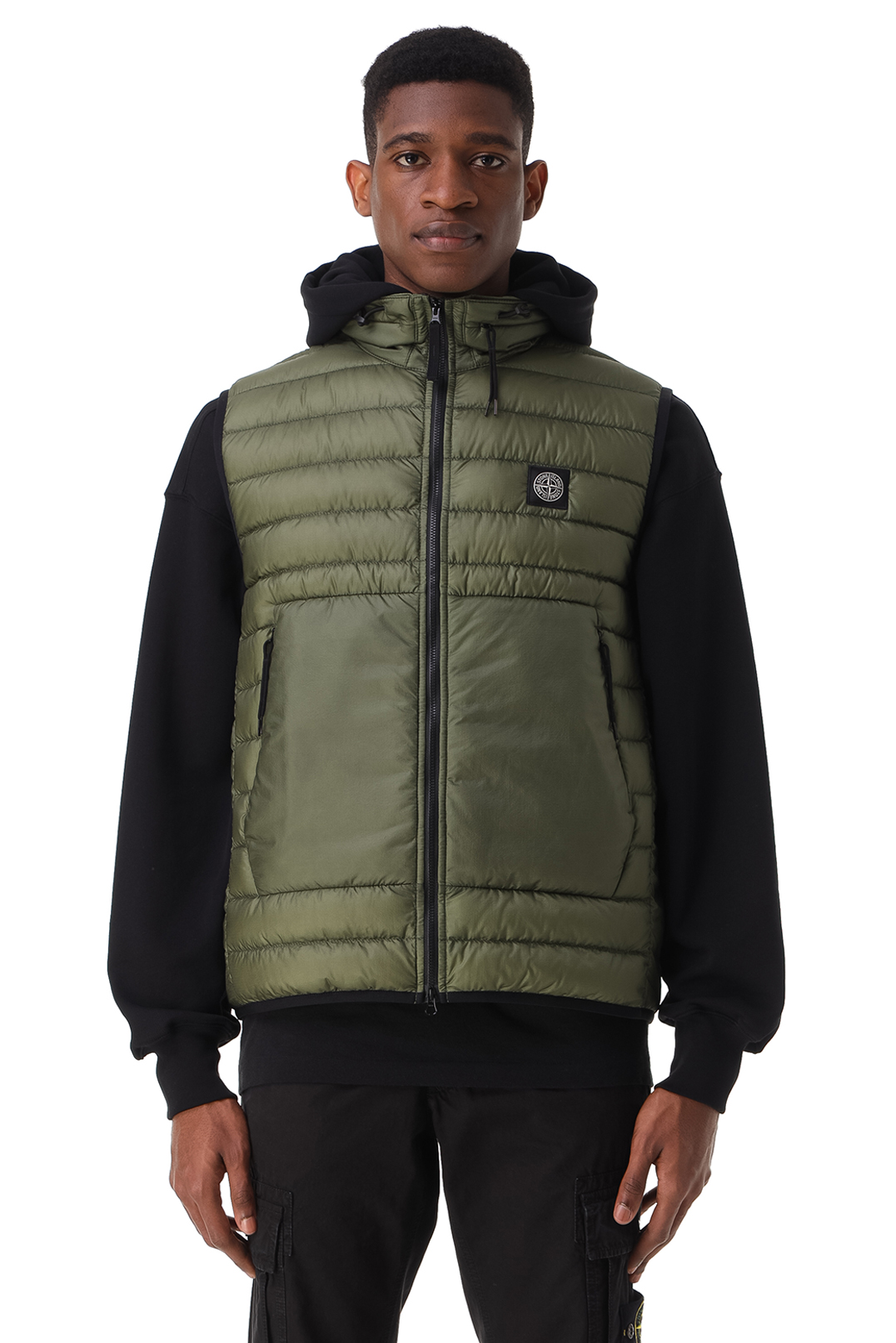 Жилет на пуху з потайним капюшоном STONE ISLAND STm12044