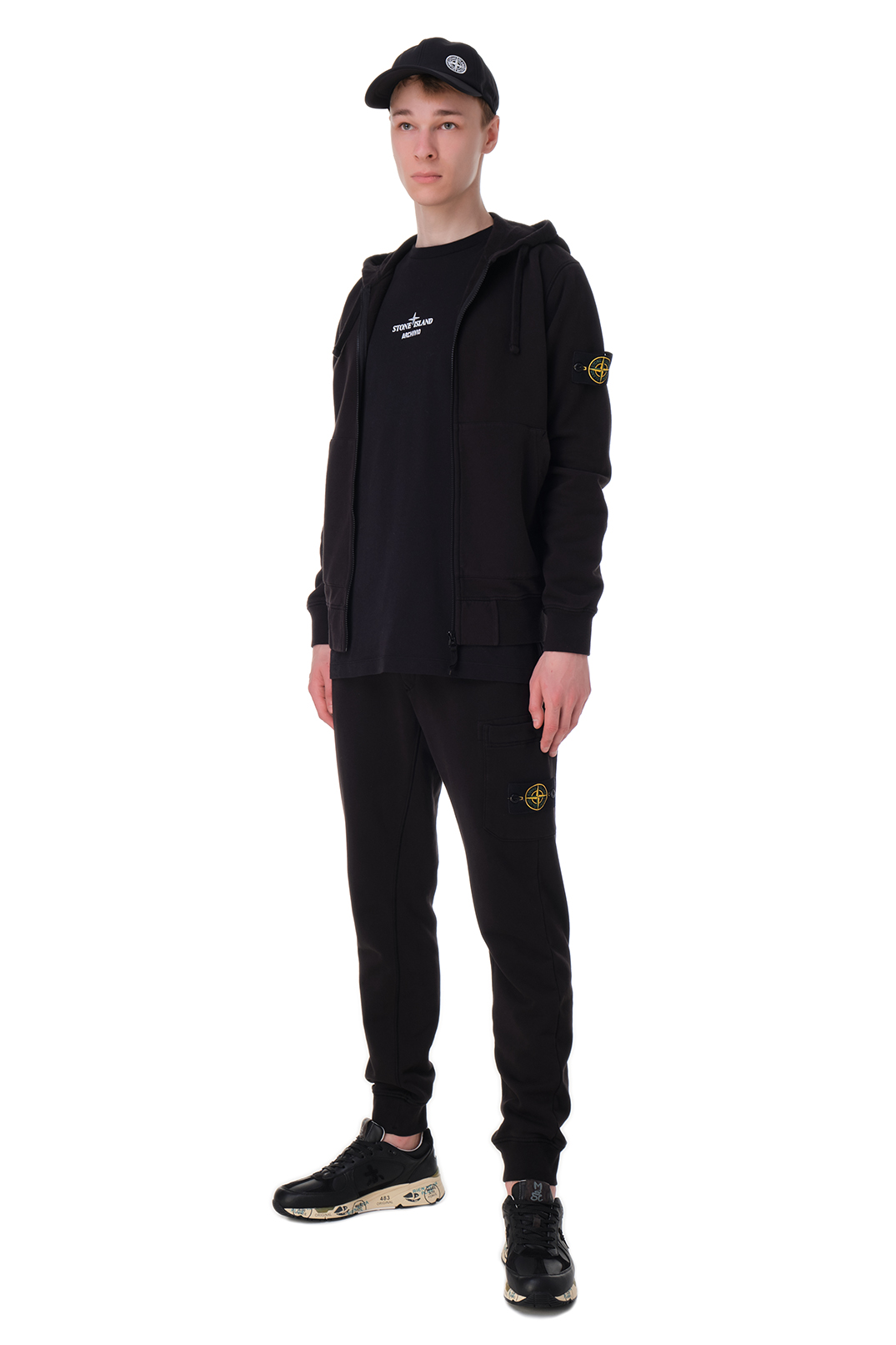Худи на молнии со съемным патчем STONE ISLAND STm20029