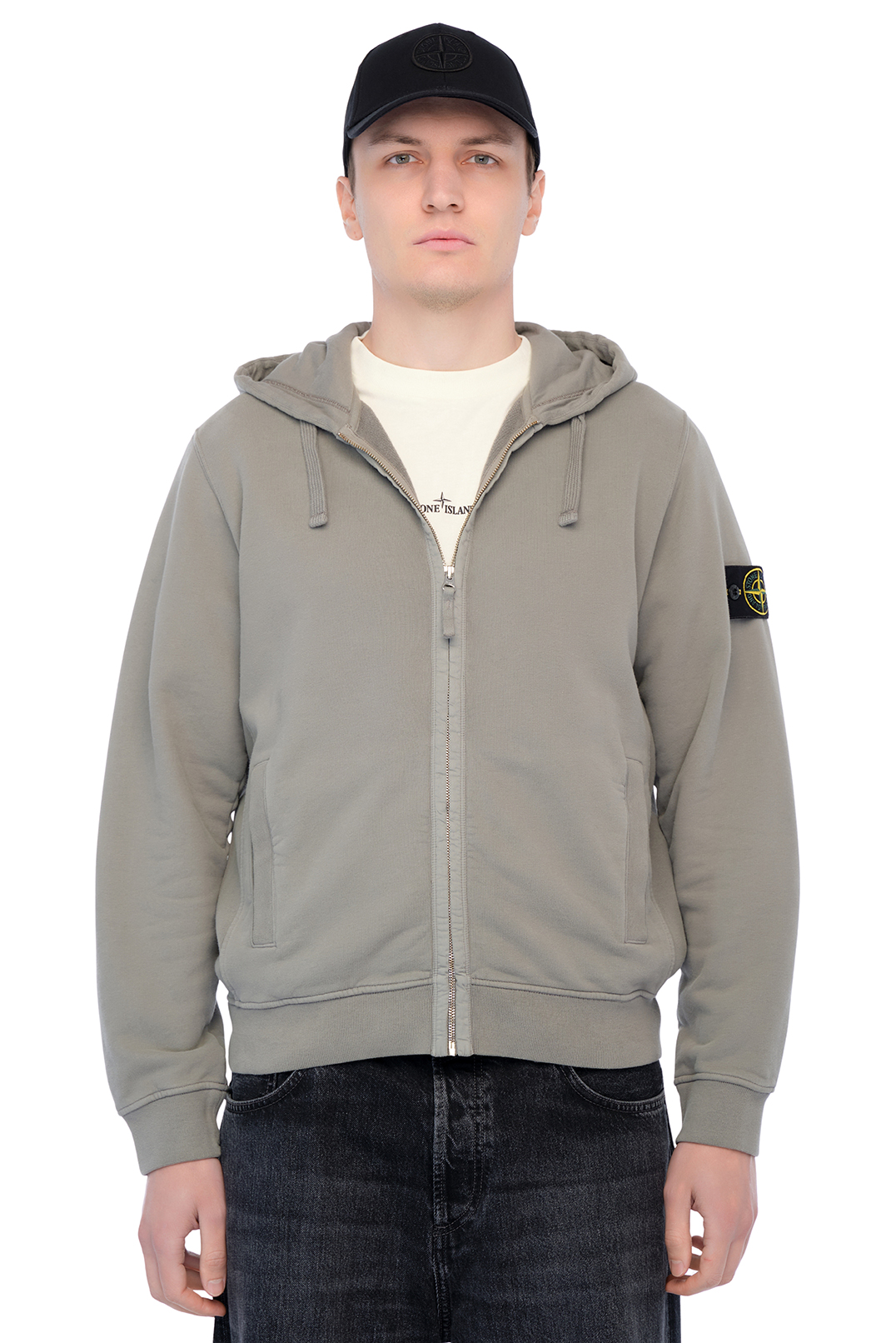 Купить оригинал Худі на блискавці STm25035 от бренда STONE ISLAND Худі на блискавці STONE ISLAND STm25035