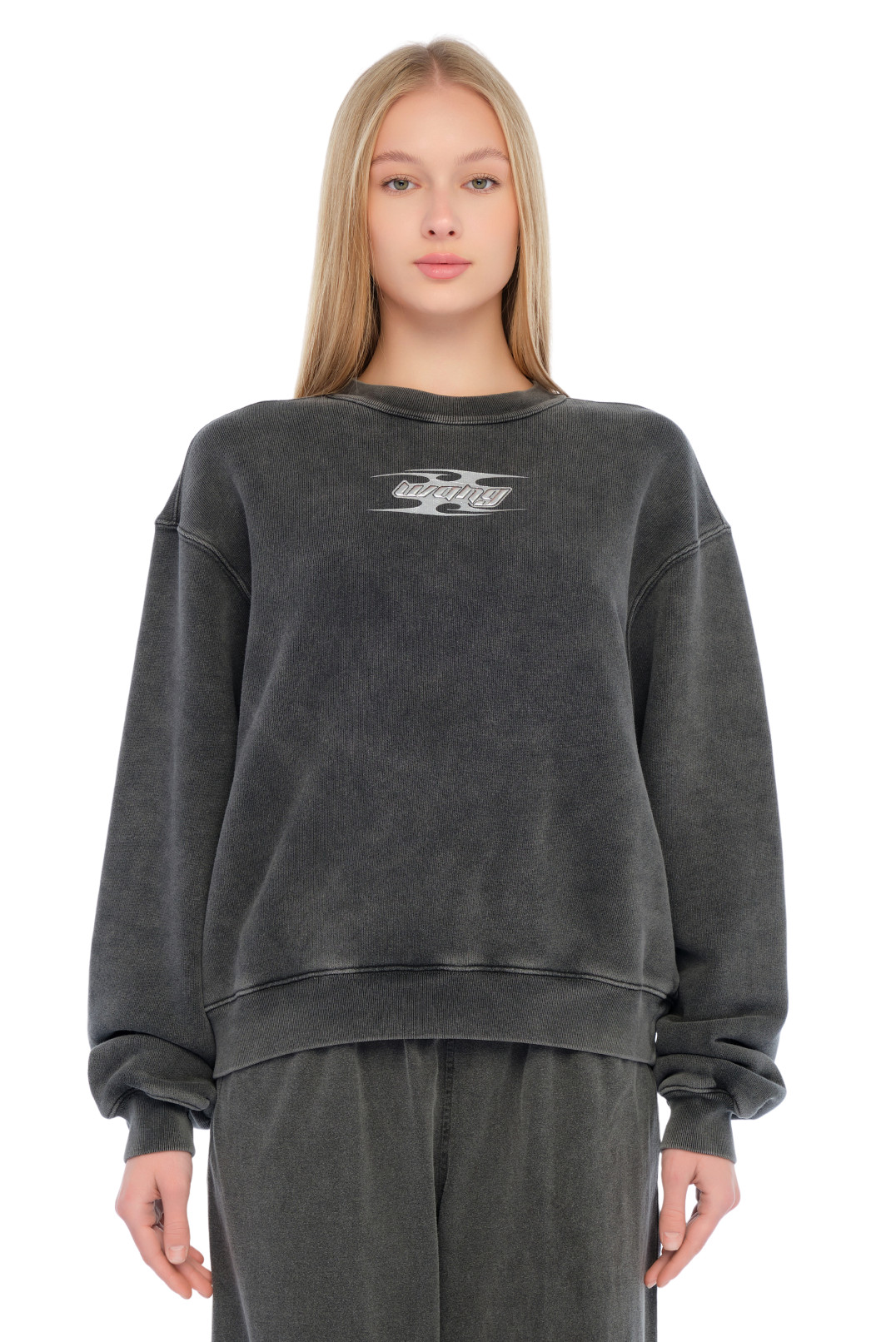 Світшот oversize з логотипом ALEXANDER WANG TAW24006