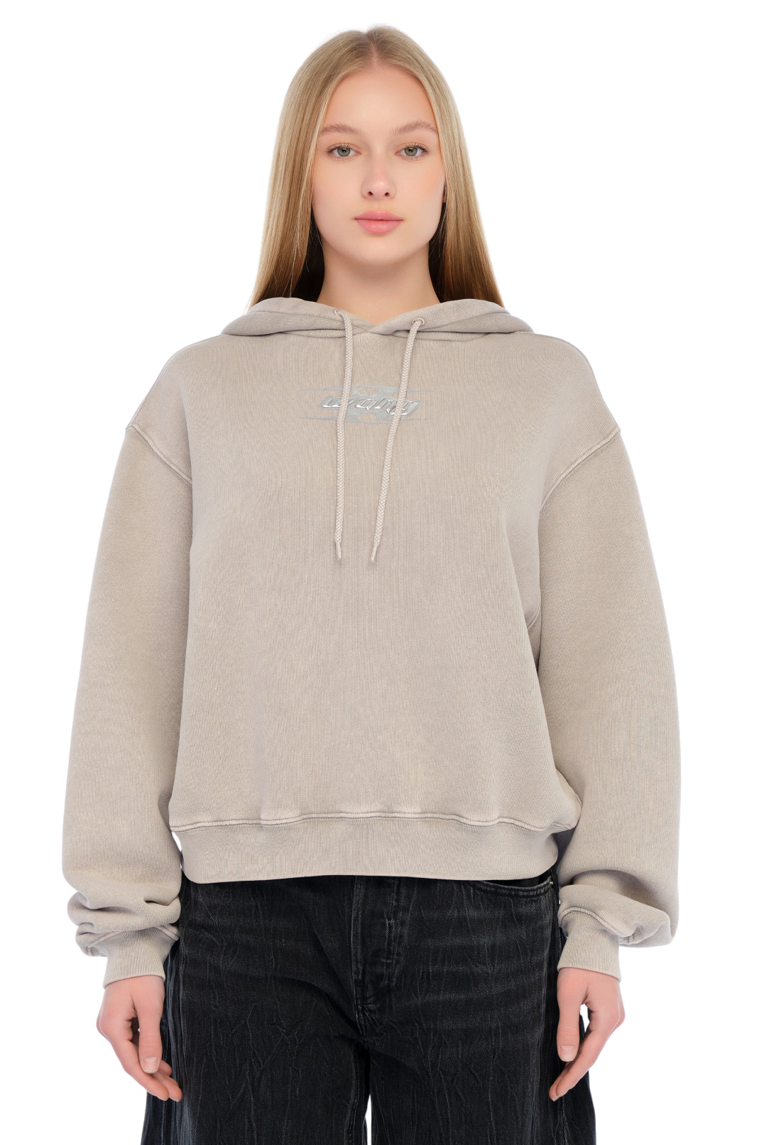 Худі oversize з логотипом ALEXANDER WANG TAW24008