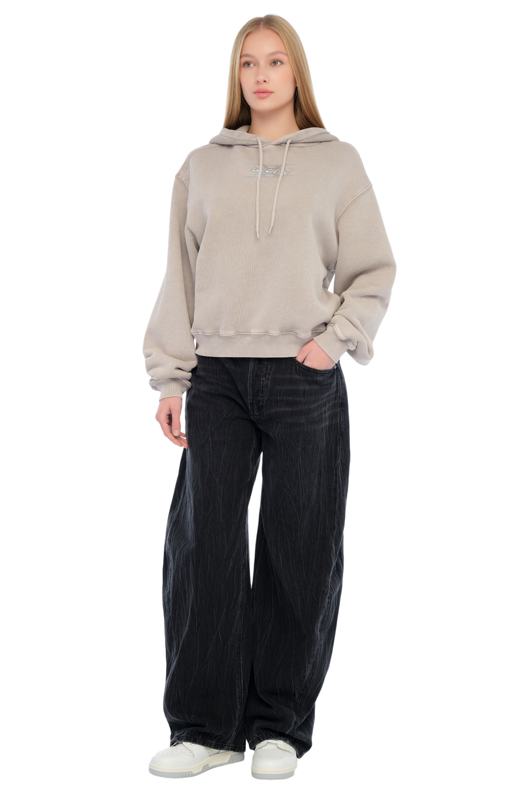 Худі oversize з логотипом ALEXANDER WANG TAW24008