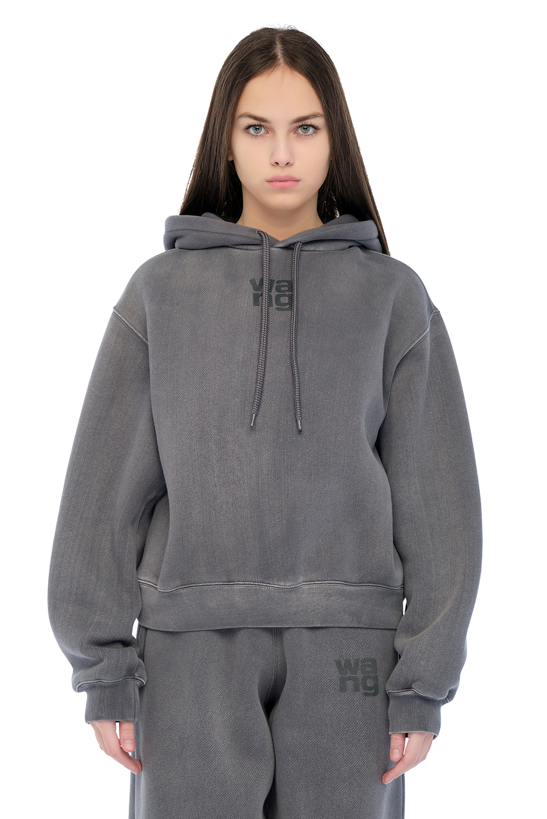 Худі oversize з логотипом ALEXANDER WANG TAWp15002