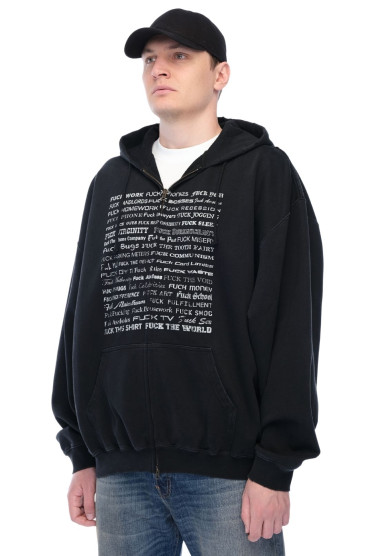 Купить оригинал Худі на блискавці VETm26003 от бренда VETEMENTS Худі на блискавці VETEMENTS VETm26003