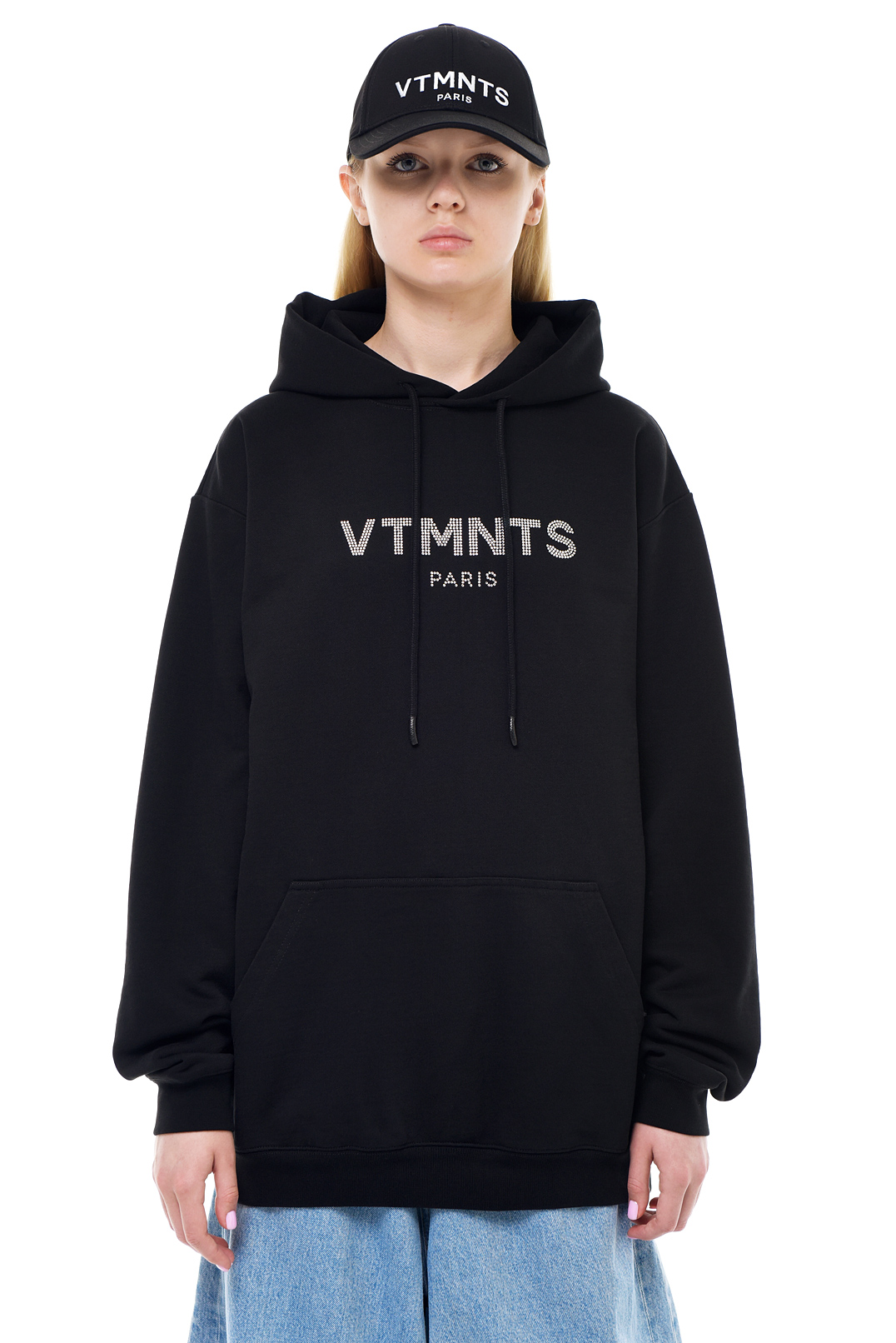 Худі oversize з логотипом у стразах VTMNTS VTM23006