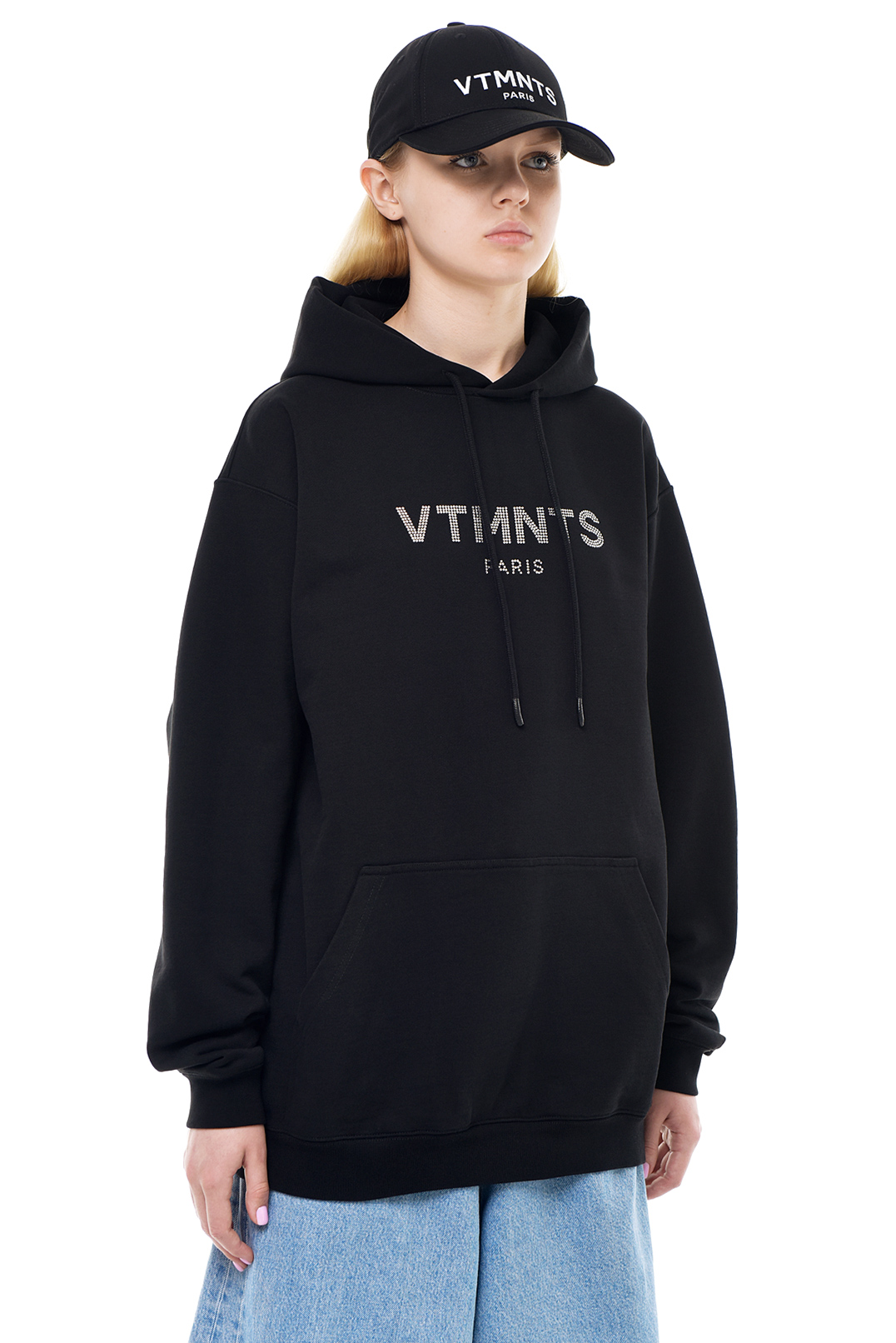 Худі oversize з логотипом у стразах VTMNTS VTM23006